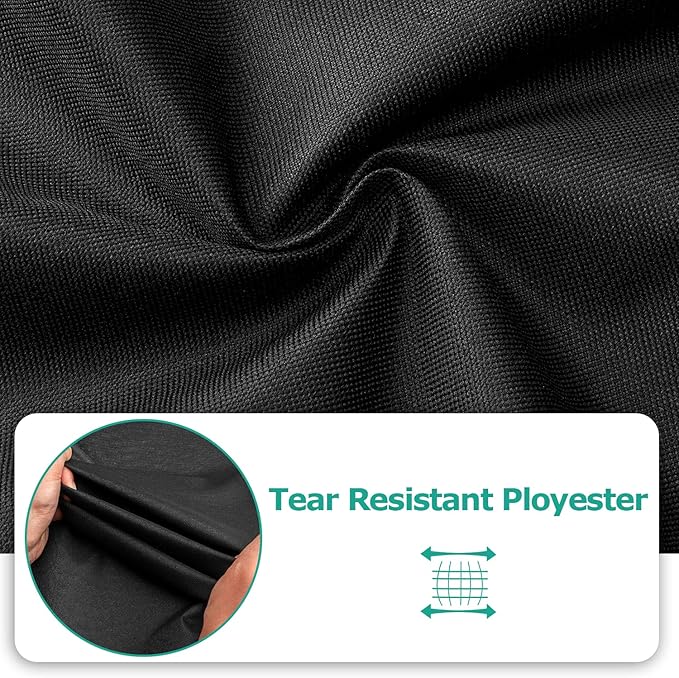 SunPatio Barbecue Grill Cover 65 Inch, Outdoor Heavy Duty Waterproof Charcoal Gas Grill Cover, Fade Resistant, All Weather Protection Compatible for Weber Charbroil Nexgrill and More, Black
