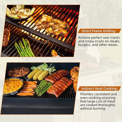 PB1285KC Flame Broiler Kit for Pit Boss KC Combo Pellet Grills, PB1285KC Replacement Parts Compatible with Platinum KC(PB1285KC), PB1020NX, Charleston 1020 Series, Includes Main Plate, Sliding Lid
