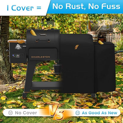 Grill Cover for Pit Boss Charleston 1020 Pellet Grill Gas Griddle Combo PB1020NX Pitboss Outdoor Accessory BBQ Parts Heavy Duty 600D Waterproof Fade-Resistant