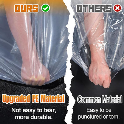 10x10ft Anti-Tear Clear Tarp Waterproof for Patio Winterizing - 2pcs Windproof Poly Tarpaulin, Heavy Duty Transparent Enclosure with Grommets for Covering Chicken Coops Greenhouse Garden Plants