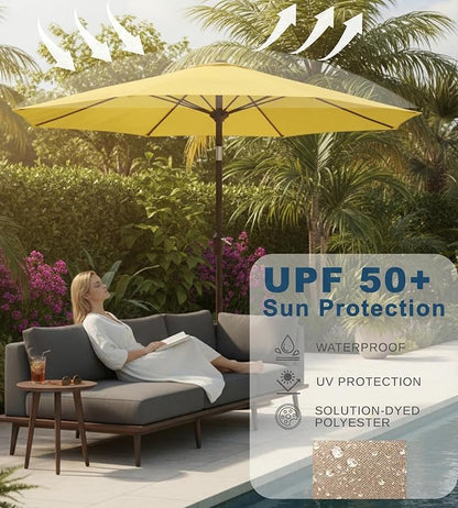 9FT Auto-Tilt Patio Umbrella|Outdoor Market Table Umbrella - Image 5