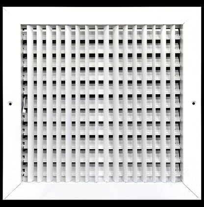 HVAC Premium 18" X 18" Adjustable AIR Supply Diffuser - HVAC Vent Cover Sidewall or Ceiling - Grille Register - High Airflow - White