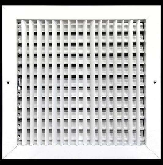 HVAC Premium 18" X 18" Adjustable AIR Supply Diffuser - HVAC Vent Cover Sidewall or Ceiling - Grille Register - High Airflow - White