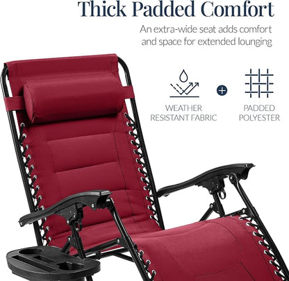 Best Choice Products Oversized Padded Zero Gravity Chair, Folding Outdoor Patio - Image 4
