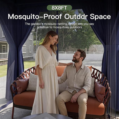 Aoxun 8x8FT Metal Frame Outdoor Gazebo - Image 3