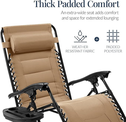 Best Choice Products Oversized Padded Zero Gravity Chair, Folding Outdoor Patio - Image 4