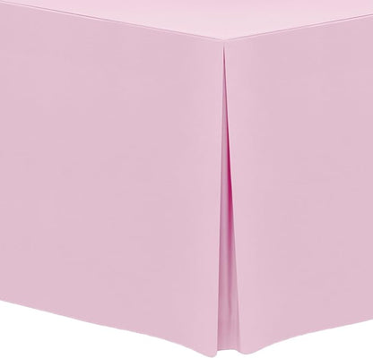 Ultimate Textile -10 Pack- 5 ft. Fitted Polyester Tablecloth - Fits 30 x 60-Inch Banquet and Folding Rectangular Tables - 42" H, Light Pink