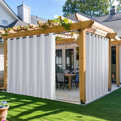 NICETOWN Gazebo Curtains Outdoor Waterproof W100 x L84 in Greyish White | by NICETOWN