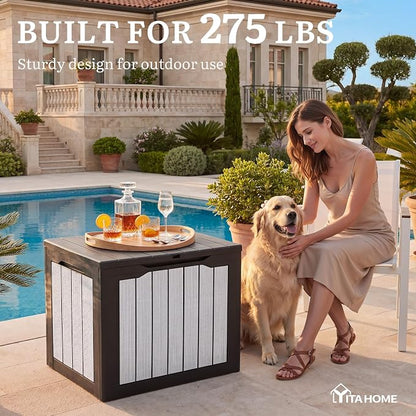 YITAHOME 35 Gallon Deck Box | Waterproof Resin Outdoor Storage Box, Doubles as - Image 7