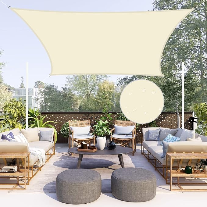 Neween Sun Shade Sail Rectangle Canopy, Waterproof & UV Block Sunshade by Neween