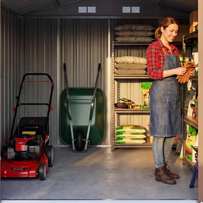 Devoko 8x12 FT Outdoor Storage Shed, Metal Tool Shed - Image 3