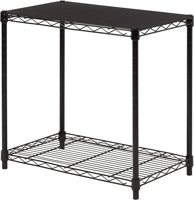 Amazon Basics 2-Shelf Stackable Storage, 13.3" D x 23.2" W x 22.2" H by AmazonBasics