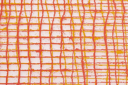 modern-twist 14 x 16 Silicone Placemat, BPA, PVC-Free Table Mat, Dishwasher Safe, Linen Print in Tangerine, Pack of 1