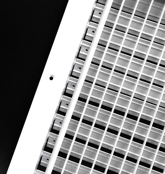 20" X 20" Adjustable AIR Supply Diffuser - HVAC Vent Cover Sidewall or Ceiling - Grille Register - High Airflow - White [Outer Dimensions: 21.75"w X 21.75"h]
