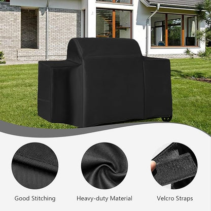 Outdoor Heavy Duty Waterproof Pellet Grill Cover for Traeger Woodridge Pro Grill Woodridge Elite Grill,Grill Cover for Traeger Grills BAC776 Full-Length All Weather Grill Cover Accessory,Black
