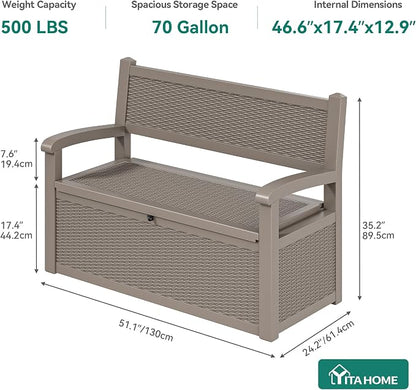YITAHOME 70 Gallon Deck Bench - Image 7