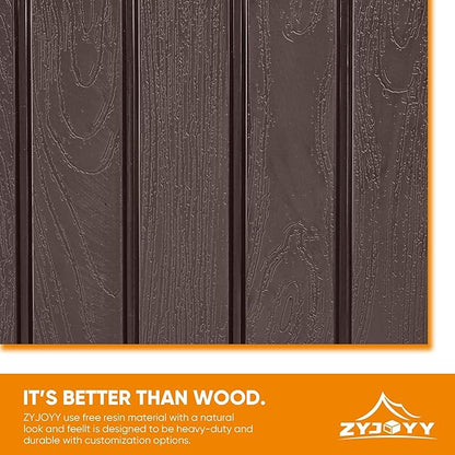 ZYJOYY 51 Gallon Resin Deck Box, Outdoor Storage Box Waterproof for Patio, Garden, Pool, and Deck, Storage Solution for Cushions, Tools, Delivery Packages, Brown