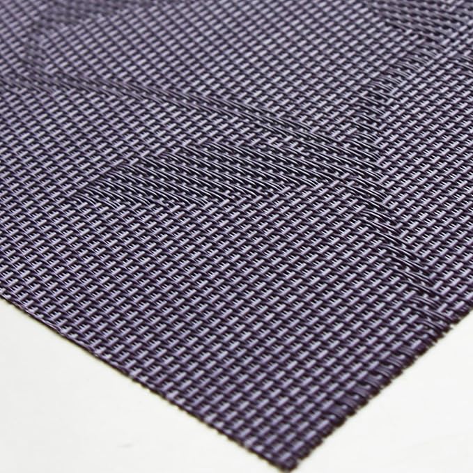 Leaf Placemats Set of 8, Non-Slip Heat-Resistant 18" x 12" Vinyl Washable Placemats for Kitchen Indoor Outdoor Party Birthdays Weddings Decoration (Purple)