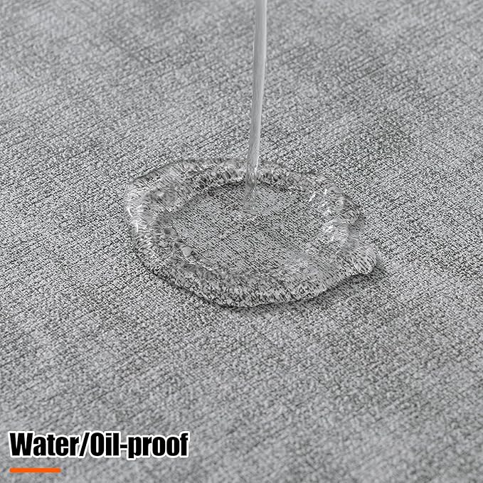 Homaxy Round Faux Leather Placemats and Coasters, Washable Dual-Side Table Mats, Wipeable Heat-Resistant Dining Place Mats for Outdoor and Indoor, Set of 6, Diameter 13 and 3.93 inch, Light Grey