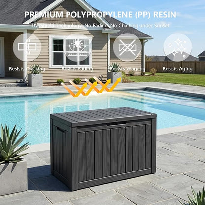 Outdoor Storage Box, 50 Gallon Waterproof Deck Box, Snap-Together Storage Bin - Image 5