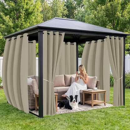 Gazebo Curtains Outdoor Waterproof 6 Panels, Porch Sun Shade | Weatherproof & - Image 4