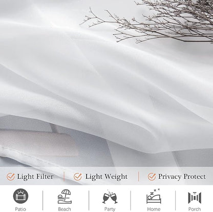MIULEE White Waterproof Outdoor Sheer Curtains - Image 4