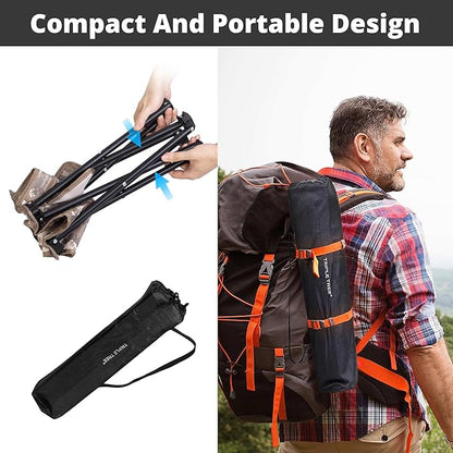 Triple Tree 2 Pack Folding Camping Stool, 13.8 Inch Small Portable Lightweight Stool with Side Pocket, Foot Stool with Carry Bag for Hiking, Fishing and Beach, Hold up to 400lbs, Camouflage