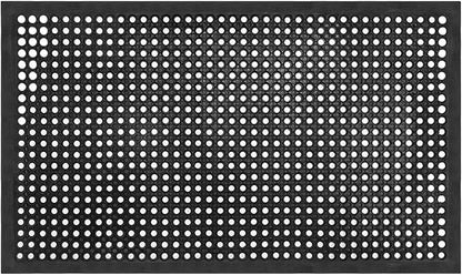 Lovinland Outdoor Rubber Floor Mat - 24 x 35 inch Non-Slip Drainage Mat - Heavy Duty for Kitchen, Garage, Restaurant, Garden - Black