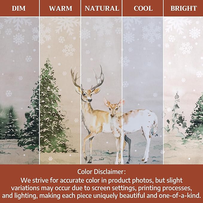 Maison d' Hermine Table Cloth Rectangle Table 100% Cotton 70 x 108 Inches Fall Tablecloth Reusable Everyday Use for Thanksgiving Christmas Decorations Dining Farmhouse Party (Deer in The Woods)