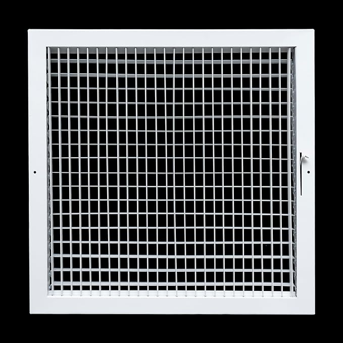 [5 Pack] Fits 18x18 Duct Opening Steel Adjustable Air Supply Grille by Handua | Register Vent Cover Grill for Sidewall and Ceiling | White | Out. Dim.: 19.75" X 19.75"