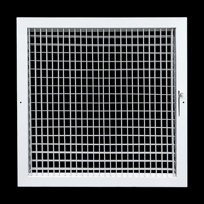 [5 Pack] Fits 18x18 Duct Opening Steel Adjustable Air Supply Grille by Handua | Register Vent Cover Grill for Sidewall and Ceiling | White | Out. Dim.: 19.75" X 19.75"