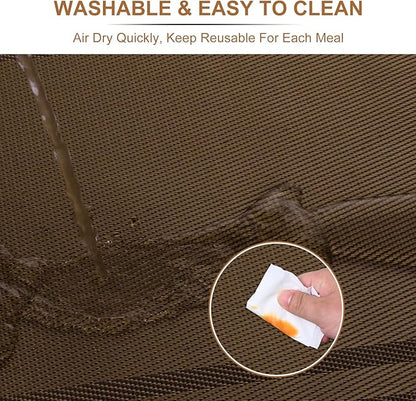 BETEAM Placemats Set of 12, Woven Vinyl Placemat for Dining Table Washable Wipeable Kitchen Place Mats Durable Indoor Outdoor Table Mats