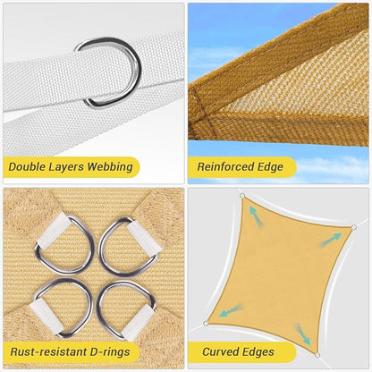 HappyTrends Sun Shade Sail, UV Protection Beach Shade Canopy Wind Sail | Heavy - Image 4