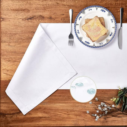 Mebakuk Linen Farmhouse Table Runner Large Burlap Style Soft and Waterproof Decorative Fabric Runner for Outdoor Wedding and Dinner (14 x 90 Inch, White)