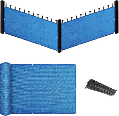 Eden's Decor Balcony Privacy Screen Cover Mesh Windscreen Weather-Resistant UV Protection for Backyard Deck, Patio, Balcony, Pool, Porch, Fence, Railing, Gardening (Blue,4'2"x 15')