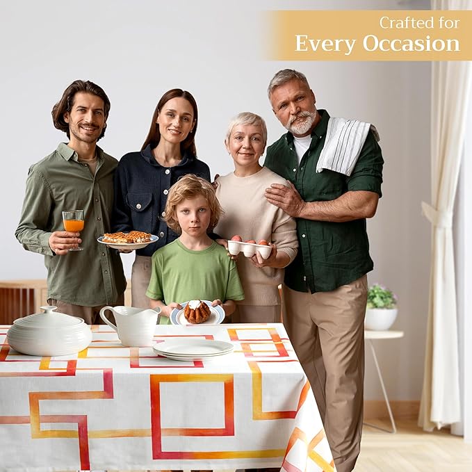 Maison d' Hermine Table Cloth Rectangle Table 100% Cotton 60 x 120 Inches Tablecloth Reusable Decorative for Dining Room, Farmhouse, Home, Party, Festive & Wedding Spring Summer - Summer Maze