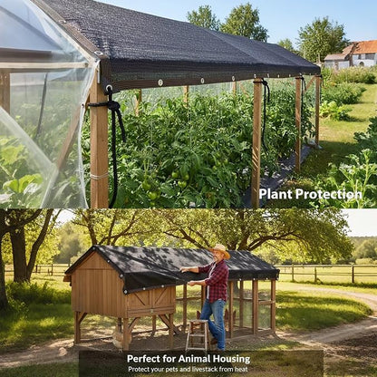 90% Shade Cloth, Dog Kennel Shade Cover, 12 x 16 FT Sturdy Durable Sunblock - Image 2