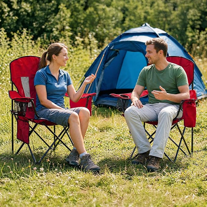 Camping Chairs for Adults 2 Pack, Folding Chair - Image 2