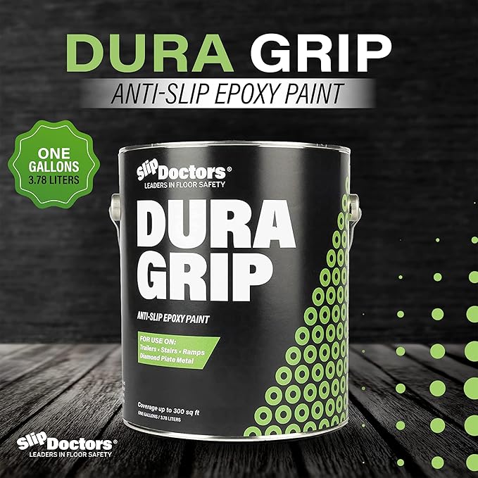 Dura Grip Anti-Slip Paint for Concrete, Wood, Tile and Metal – Non-Skid Coating for Floor, Decking and Ramps – Gallon (White)
