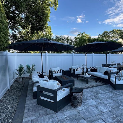 PURPLE LEAF Cantilever Umbrella 10 Feet Round Smooth 360° Rotation Grey | - Image 9
