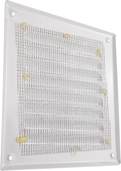 Vent Systems 5 x 5 Inch (Inner) White Vent Cover - Square Metal HVAC Return Air Grille with Mesh Screen - Register Wall Vent Duct Grill - Outdoor, Indoor, Crawlspace Exhaust Ventilation