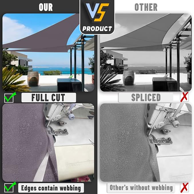 LOVE STORY Custom Size 7' x 7' x 9.9' Sun Shade Sail - Image 7