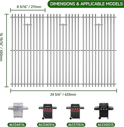 16 15/16" Grill Grates for Charbroil Advantage 4 Burner 463344116 463343015 463344015 463240015 463340516, Stainless Steel Cooking Grids Replacement Parts for Charbroil G460-0500-w1, G530-b700-w1