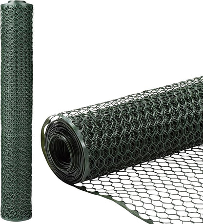 Zebro Plastic Chicken Wire Fence – Flexible Poultry Netting & Garden Fence for Chicken Coops, Rabbits, Pet Enclosures & Landscaping – Weatherproof & Rust-Free - 4' x 25' Green