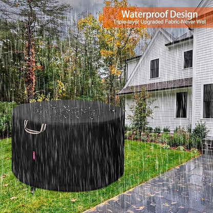 QH.HOME Fire Pit Cover Round for Solo Stove Yukon 27"-29", Waterproof Smokeless Fire Pit Cover, 600D Strong Tear Resistant, Fits for Gas/Table/Bowl Fire pits - 30" D X 18" H