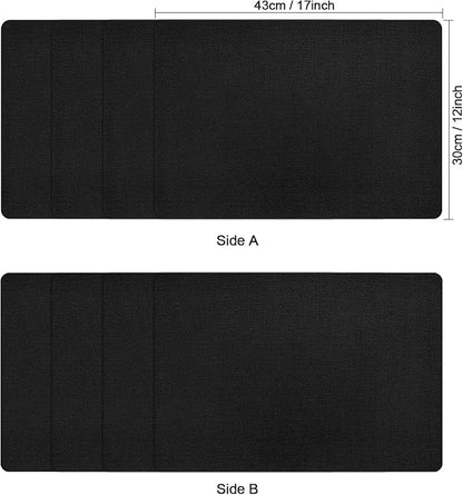 Myir JUN Placemats Dual Sided, Faux Leather Place Mats Set of 6 Indoor Placemats for Dining Table Outdoor Placemats Square Non-Slip Washable Table Mats (Black, Set of 6)