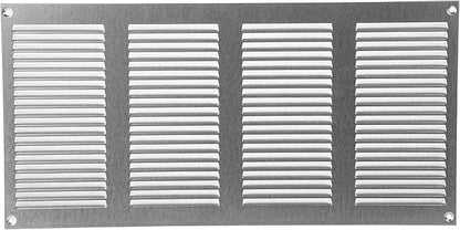 Vent Systems 16" x 8" Inch Brown Metal Air Vent Cover - Louvered Wall Grille with Built-in Mesh Screen - Weather Resistant HVAC Duct Cover for Exhaust and Supply in Home, Garage - Indoor & Outdoor Use