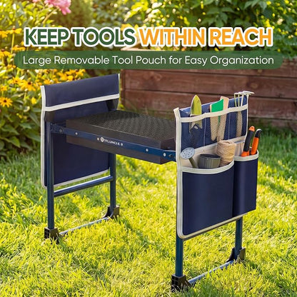 Garden Kneeler and Seat, Foldable Heavy Duty w/Soft Kneeling Pad | 600lbs - Image 5