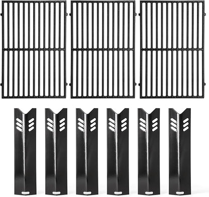 Grill Replacement Parts for Dyna Glo 6 Burner DGB610SSP, DGF600SSP, Cast Iron Grill Grates and Heat Plates for Dyna-Glo Grill Parts