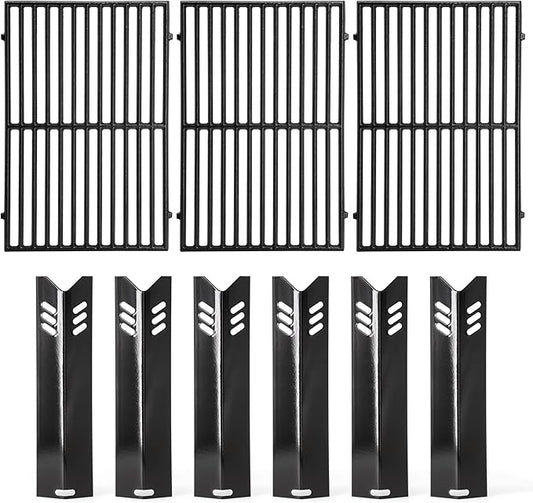 Grill Replacement Parts for Dyna Glo 6 Burner DGB610SSP, DGF600SSP, Cast Iron Grill Grates and Heat Plates for Dyna-Glo Grill Parts